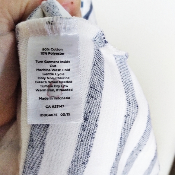 Talbots Striped Pullover Top with Zip Up Pockets - Picture 8 of 9